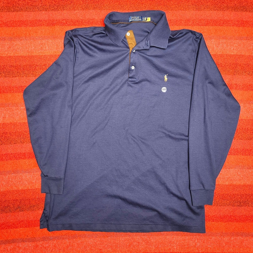 NWT Polo Ralph Lauren Mens XLT Long Sleeve Polo Shirt Soft Cotton Navy Pony